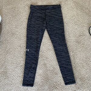 Under Armour Black & Dark Gray Striped Performance Leggings